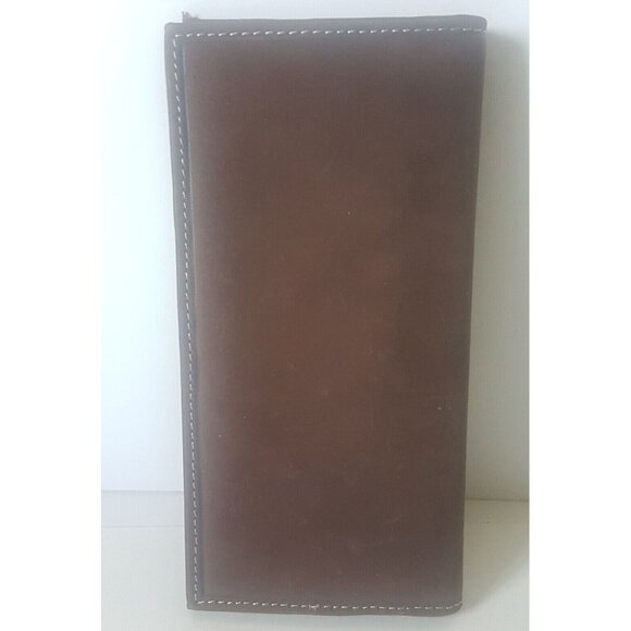 GUESS USA Vintage Suede Like Wallet Soft 7" X 3.5" Brown Unisex with Tote Lot - Picture 7 of 10